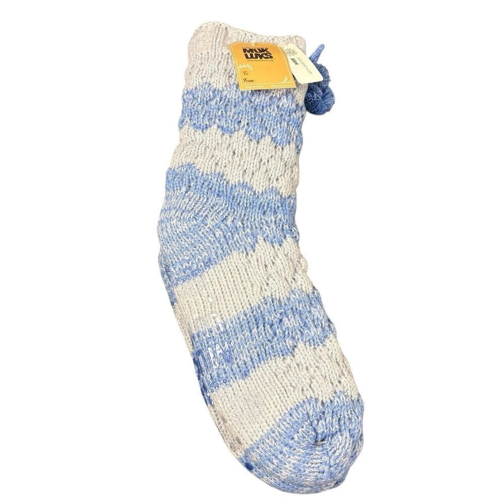 MUK LUKS Set of 2 Aloe Infused Textured Cabin Socks Faux Fur Lined NWT L/XL Mix - Picture 5 of 9
